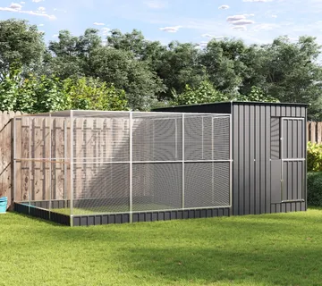 vidaXL Kavez za ptice s produžetkom srebrni 497x303x216 cm čelični - Venlo