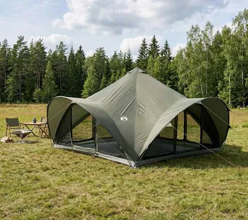 vidaXL Tipi šator s krovom Vojska zelena Za 18 osoba Poliester i čelik - Venlo