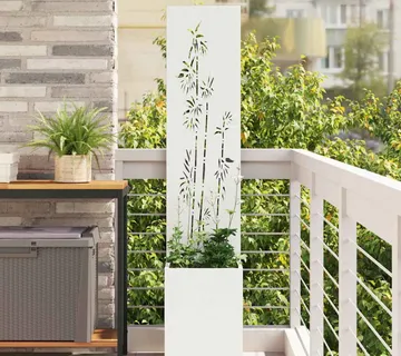 vidaXL Privatnost u vrtu Cvjetni Bijelo 32 x 32 x 150 cm - Venlo