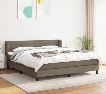 vidaXL Krevet s oprugama i madracem smeđesivi 180x200 cm tkanina - Venlo