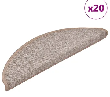 vidaXL Prostirke za stepenice 20 kom 56x17x3 cm svijetlosmeđe poluokrugle - Venlo