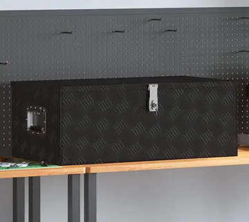 vidaXL Kutija za pohranu crna 90 x 47 x 33,5 cm aluminijska - Venlo