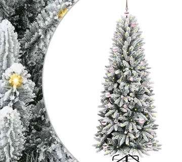 vidaXL Umjetno božićno drvce Bijela 150 cm PVC, plastika, čelik i PE - Venlo