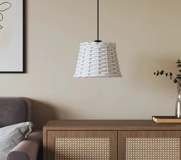 vidaXL Sjenilo za stropnu svjetiljku bijelo Ø20x15 cm od pruća - Venlo