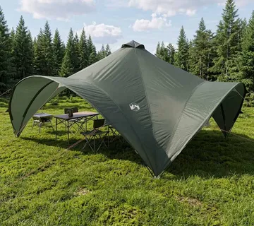 vidaXL Šator za zabave s krovom Vojska zelena 500 x 500 x 350 cm - Venlo