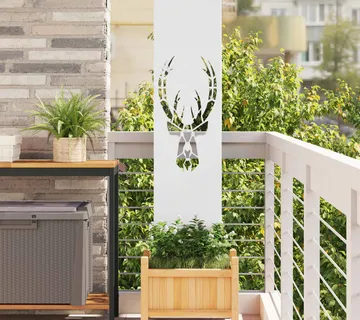 vidaXL Privatnost u vrtu Bijelo 32 x 140 cm Hladno valjana čelična - Venlo