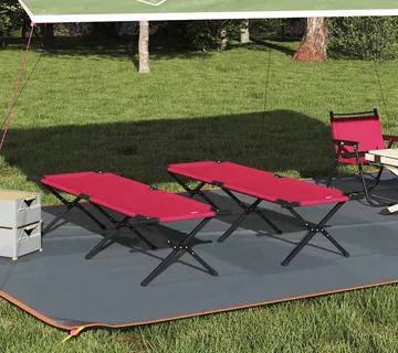 vidaXL Sklopivi kamperski krevet 2 kom. Crvena 193 x 69 x 45 cm - Venlo