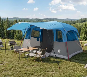 vidaXL Tunelski šator Plava 427 x 305 x 205 cm Poliester i čelik - Venlo