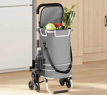 vidaXL Kolica za kupovinu 1 Siva 47 x 39 x 100,5 cm Oxford tkanina - Venlo