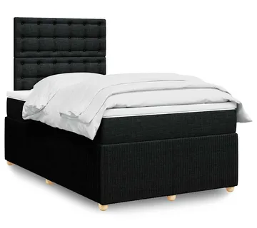 vidaXL Krevet box spring s madracem crni 120 x 190 cm od tkanine - Venlo