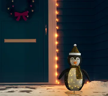 vidaXL Ukrasna božićna figura pingvina LED od luksuzne tkanine 60 cm - Venlo
