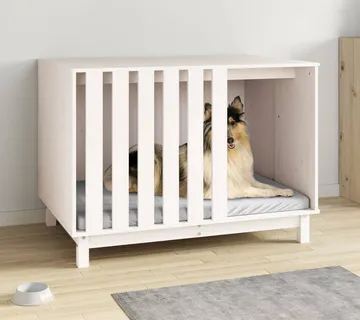 vidaXL Kućica za pse bijela 100 x 70 x 72 cm od masivne borovine - Venlo
