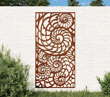 vidaXL Vrtni zidni ukras 105 x 55 cm čelik COR-TEN s uzorkom školjki - Venlo
