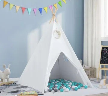 vidaXL Teepee šator Bijelo 120 x 120 x 150 cm Tkanina i plastika - Venlo