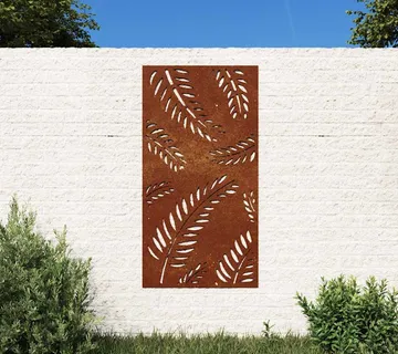 vidaXL Vrtni zidni ukras 105 x 55 cm od čelika COR-TEN s uzorkom lišća - Venlo