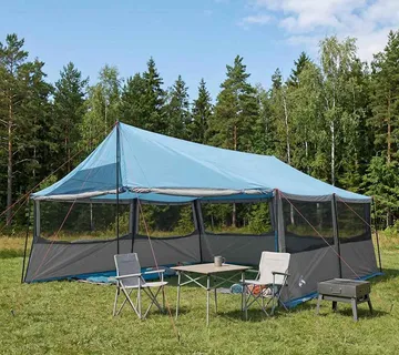 vidaXL Obiteljski šator Plava 600 x 400 x 268 cm Poliester i čelik - Venlo