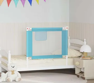 vidaXL Sigurnosna ograda za dječji krevet plava 90 x 25 cm od tkanine - Venlo