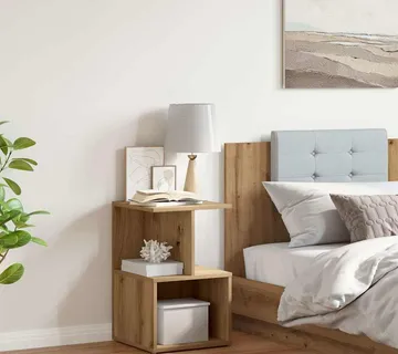 vidaXL Noćni ormarić Artisan hrast 35x35x55 cm izrađeno drvo - Venlo