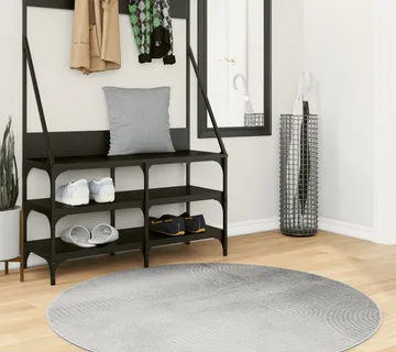 vidaXL Tepih IZA kratka vlakna skandinavski izgled sivi Ø 120 cm - Venlo