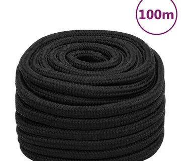 vidaXL Brodski konop tamnocrni 20 mm 100 m od polipropilena - Venlo