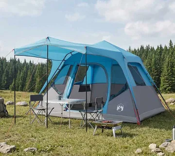 vidaXL Obiteljski šator Plava 305 x 275 x 190 cm Poliester i čelik - Venlo