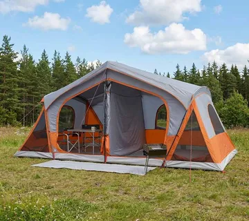 vidaXL Kabinski šator s krovom Siva i narančasta 480 x 273 x 205 cm - Venlo