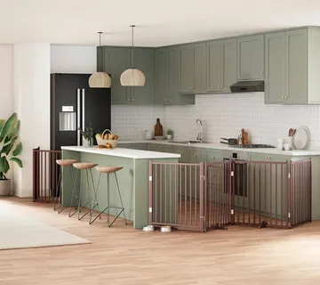 vidaXL Vrata za pse s vratašcima 6 panela sklopiva 480 cm drvo topole - Venlo