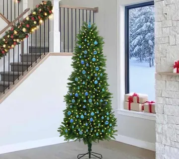 vidaXL Božićno drvce s 300 LED svjetlima s stalakom Zelena 240 cm PE - Venlo