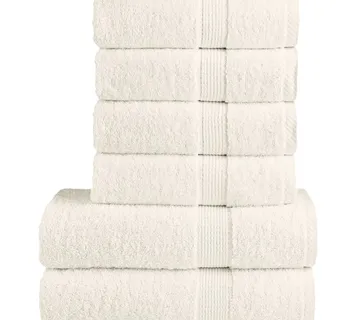 vidaXL 6-dijelni vrhunski set ručnika SOLUND krem 600 gsm - Venlo