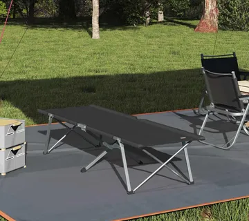 vidaXL Sklopivi kamperski krevet Crna 194 x 62,5 x 42,5 cm - Venlo