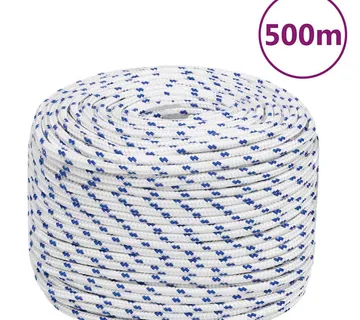 vidaXL Brodski konop bijeli 10 mm 500 m od polipropilena - Venlo