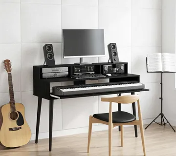 vidaXL Studio radni stol Crni hrast 130 x 42,5 x 36 cm - Venlo