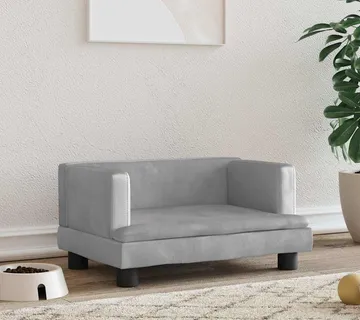vidaXL Krevet za pse svjetlosivi 60 x 40 x 30 cm baršunasti - Venlo