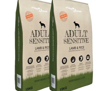 vidaXL Premium suha hrana za pse Adult Sensitive Lamb & Rice 2 kom 30 kg - Venlo
