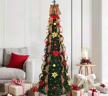 vidaXL Umjetno božićno drvce s 150 LED svjetlima Zelena 185 cm PVC - Venlo