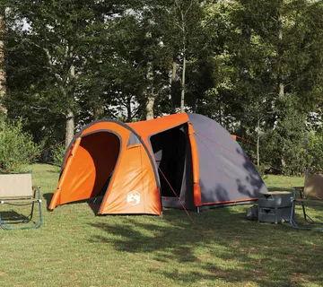 vidaXL Šator s kupolom Kupola Siva i narančasta 384 x 254 x 170 cm - Venlo