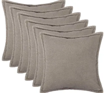 vidaXL Presvlaka za jastuk 6 pcs HOUTEN Svjetlosiva 65 x 65 cm Bouclé - Venlo