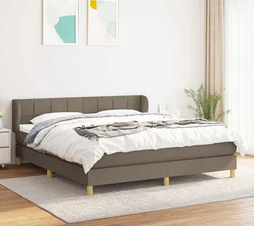 vidaXL Krevet s oprugama i madracem smeđesivi 160x200 cm tkanina - Venlo