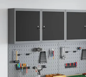 vidaXL Ormar za alate s policom s pohranom Crna i Siva 50 x 20 x 55 cm - Venlo