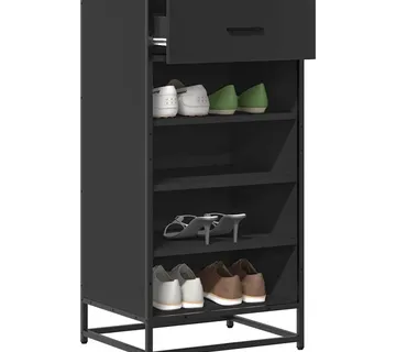 vidaXL Stalak za cipele crni 48x38x97,5 cm izrađeno drvo - Venlo