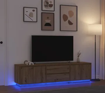 vidaXL TV ormarić s LED svjetlima Artisan hrast 193,5x41x50 cm - Venlo