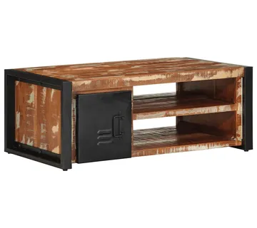 vidaXL Višebojni stolić za kavu 90x50x36 cm puno drvo obrađeno - Venlo
