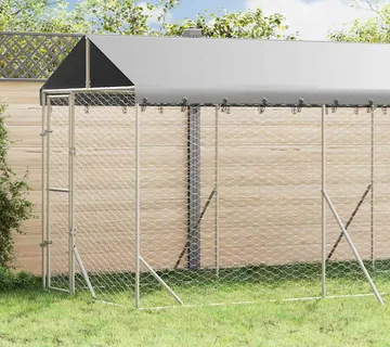vidaXL Vanjski kavez za pse s krovom srebrni 2x6x2,5 m pocinčani čelik - Venlo