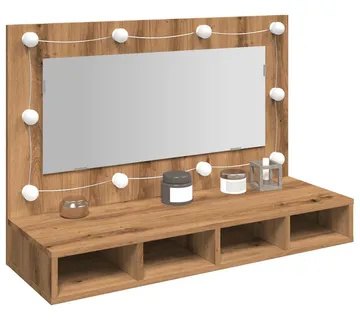 vidaXL Ormarić s ogledalom i LED zaslonom Artisan hrast 90x31,5x62 cm - Venlo