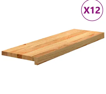vidaXL Gazišta stepenice 12 kom svjetlosmeđi 80x30x2 cm masivna hrast - Venlo