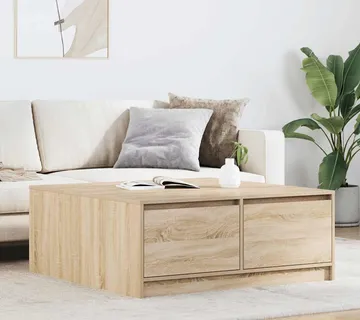 vidaXL stol za kavu s ladicama sonoma hrast 100x100x40 cm - Venlo