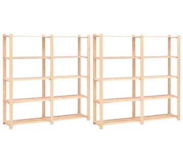 vidaXL Stalci za pohranu 5 razina 2 kom 170x38x170 cm borovina 500 kg - Venlo
