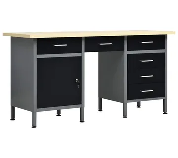 vidaXL Radni stol crni 160 x 60 x 85 cm čelični - Venlo