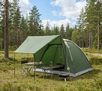 vidaXL Kamping šator 4-osobni Zelena Poliester i čelik - Venlo
