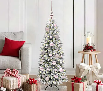 vidaXL Umjetno božićno drvce Bijela 120 cm PVC, plastika, čelik i PE - Venlo